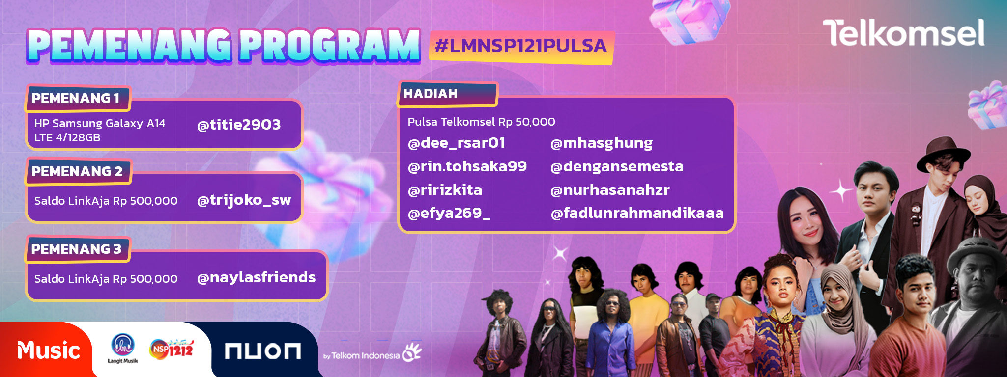 Pemenang Program LMNSP121 Pulsa